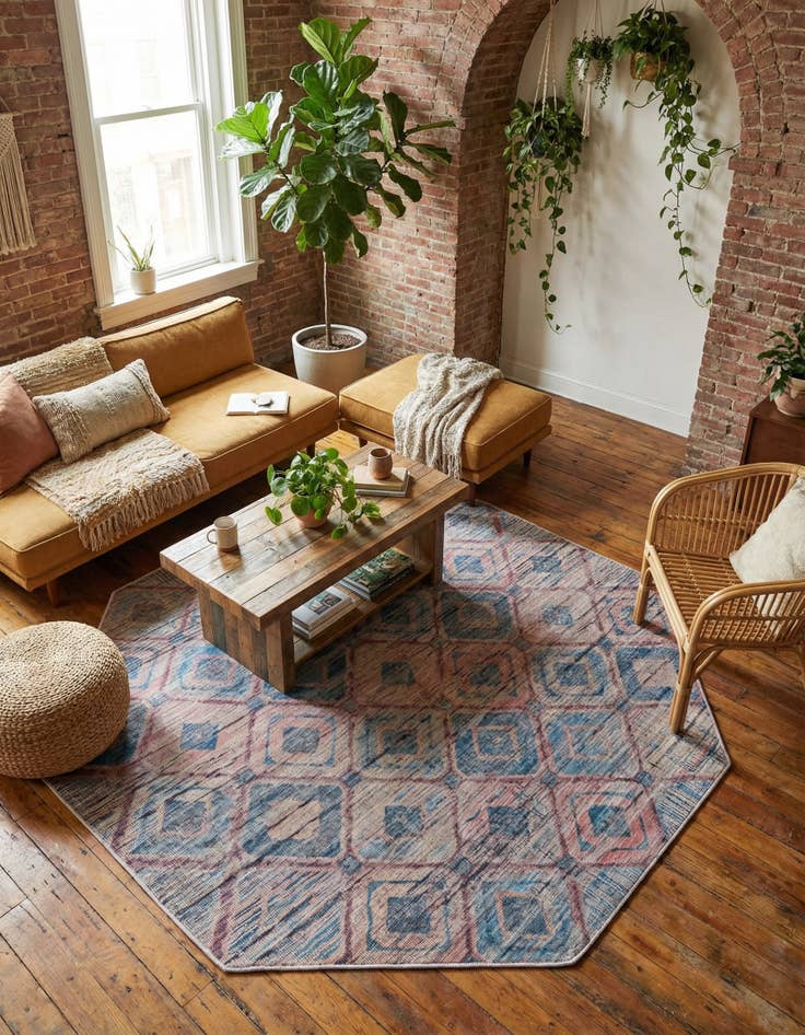 Detail image of 7' 10 x 7' 10  Washable Sisu Octagon Rug