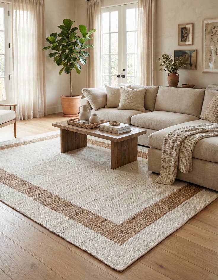 Detail image of  9' x 12'  Hand Woven Chindi Jute Rug