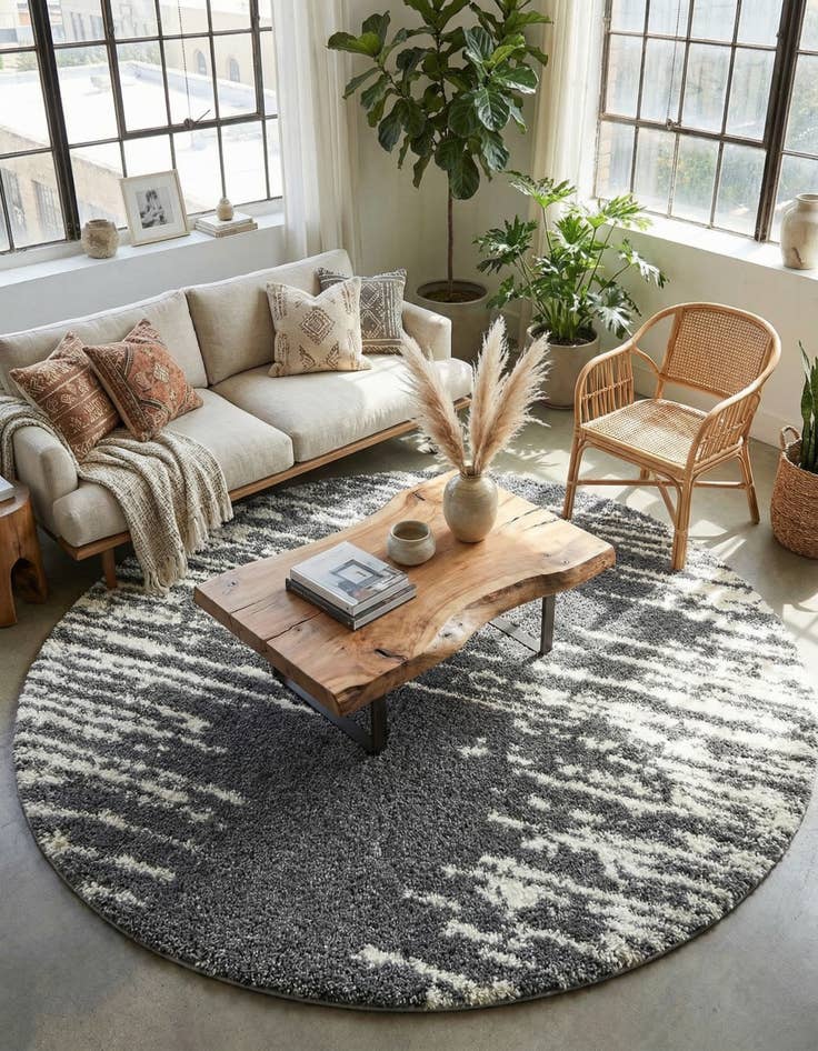 Detail image of 10' x 10' Serenity Shag Round Rug