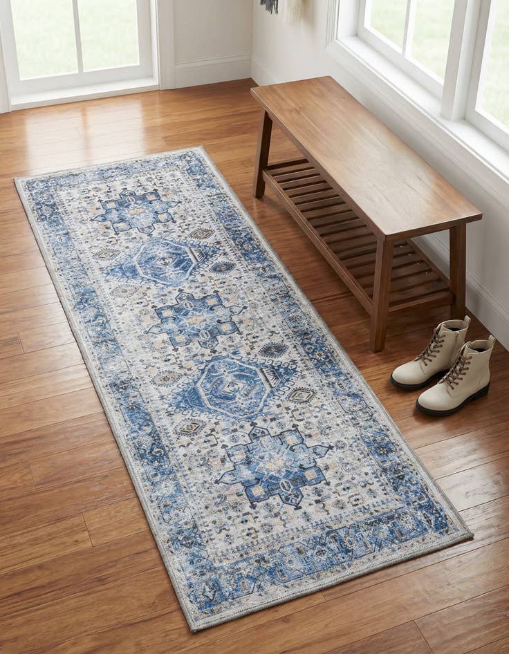 Detail image of 2' x 5'  Washable Yara Runner Rug