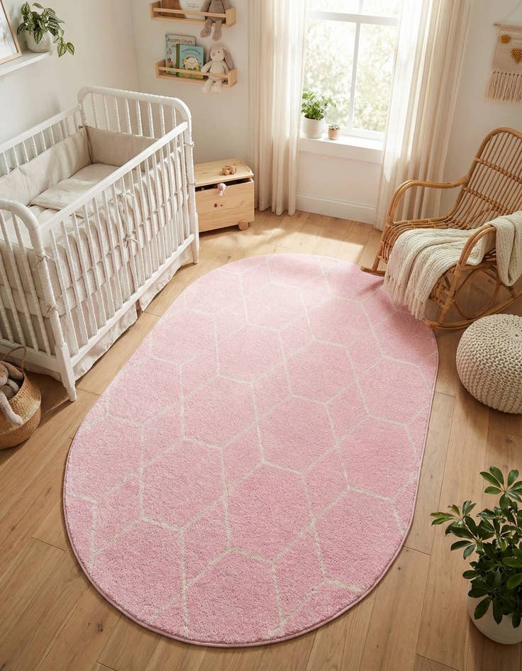 Detail image of 4' x 6' Trellis Frieze Oval Rug