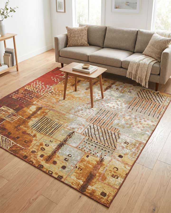 6' x 6' Easy-Clean Modern Indoor / Outdoor Square Rug