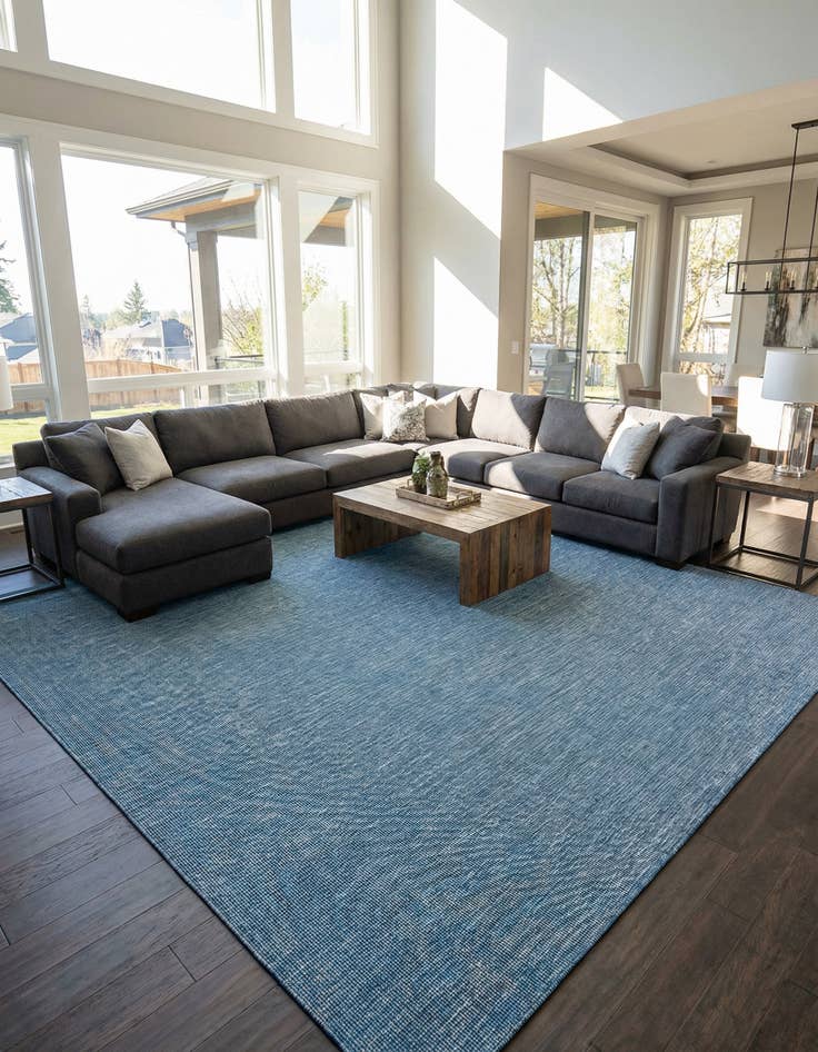 Detail image of 13' x 13'  Washable Solid Indoor / Outdoor Square Rug