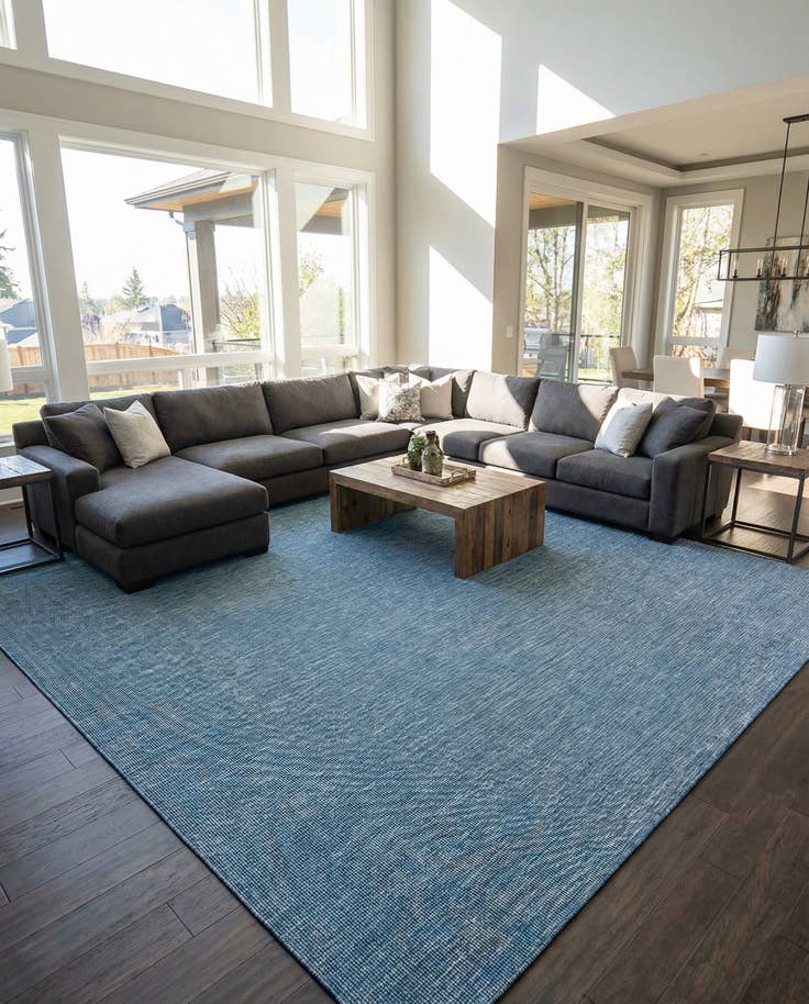 Detail image of 13' x 13' Easy-Clean Solid Indoor / Outdoor Square Rug