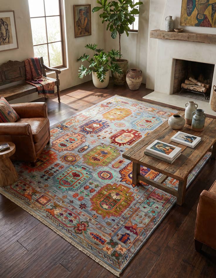 Detail image of 5' x 6' 10 Hand Knotted Ariana Ziegler Rug