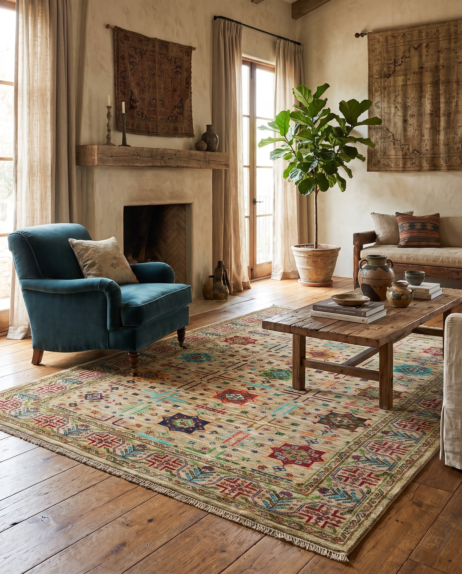 4' 11 x 6' 8 Hand Knotted Ariana Ziegler Rug