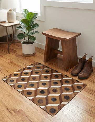 2' x 3' Cowhide Leather Rug
