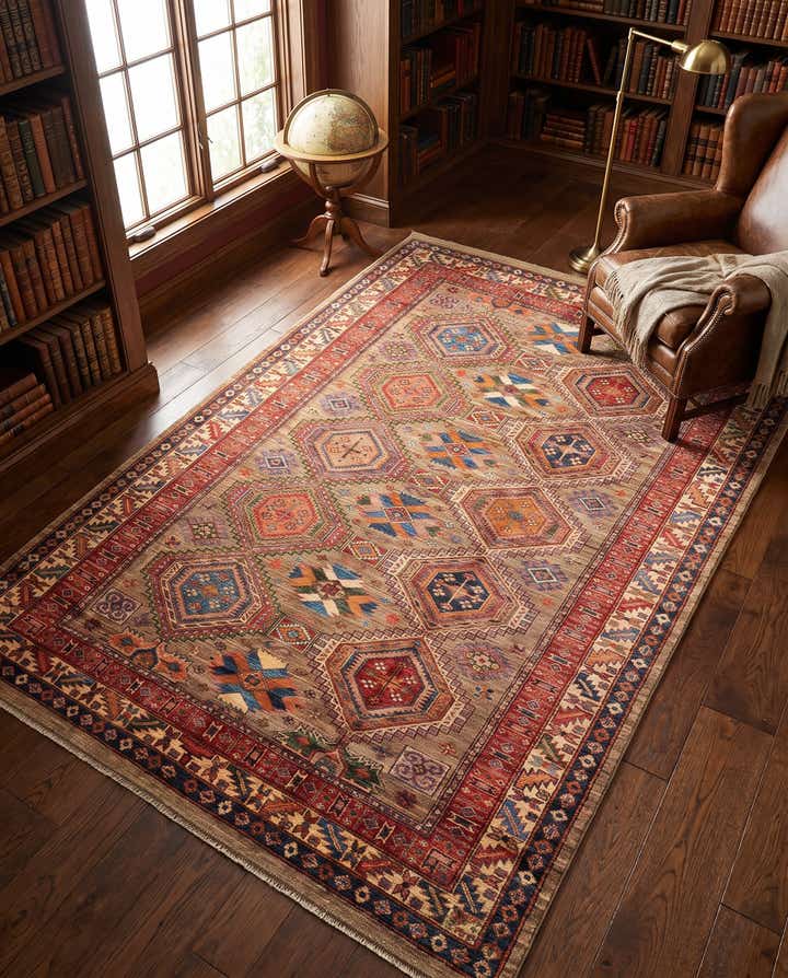 190cm x 275cm anudado a mano Kazak Alfombra