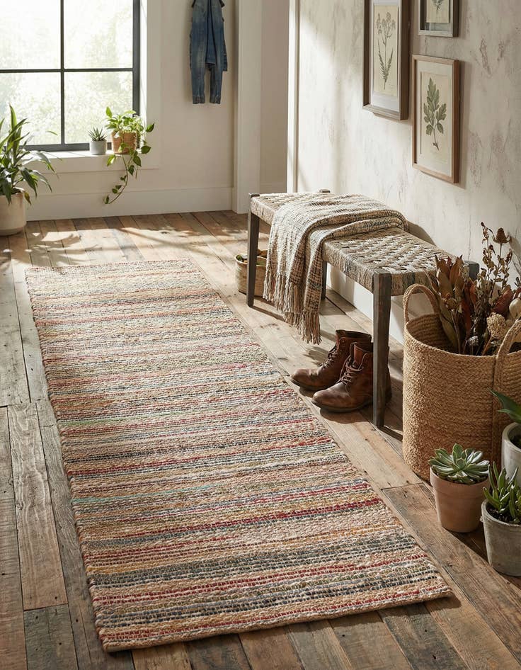 Detail image of 2' x 8'  Hand Woven Chunky Jute Runner Rug