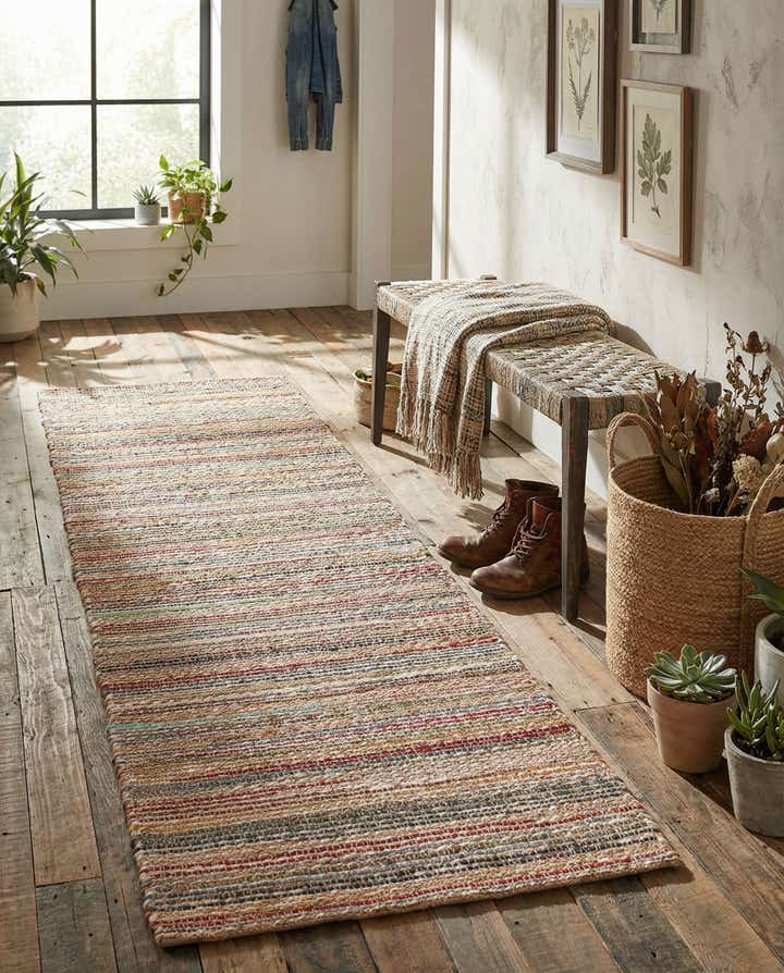 2' x 8' Hand Woven Chunky Jute Runner Rug