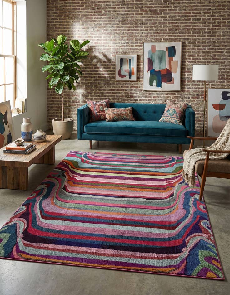 Detail image of 8' x 10'  Washable Spectrum Rug