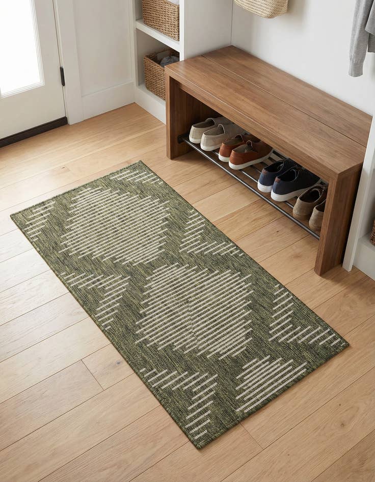Detail image of 2' x 4' Easy-Clean Modern Indoor / Outdoor Runner Rug