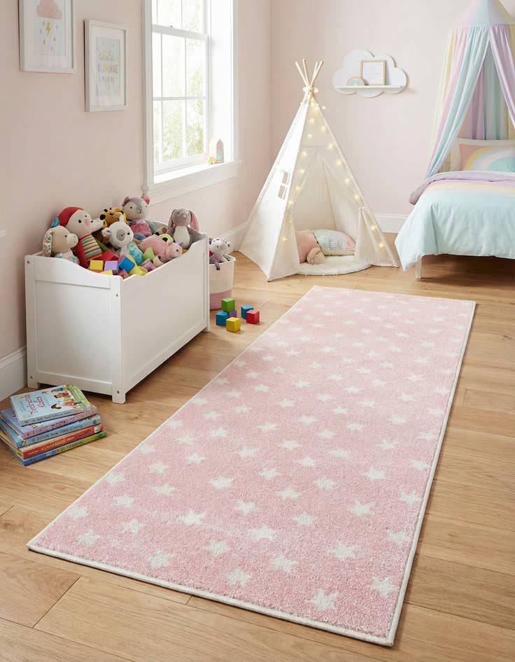 Detail image of 2' 2 x 6' Stars Whimsy Kids Runner Rug