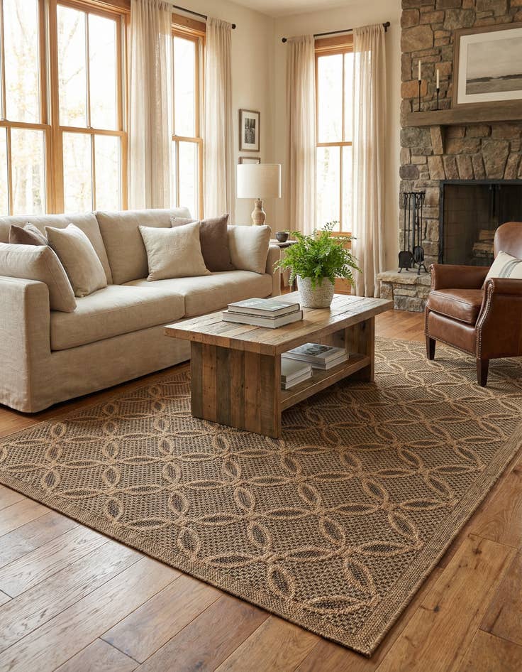 Detail image of 5' 3 x 8'  Washable Trellis Indoor / Outdoor Rug