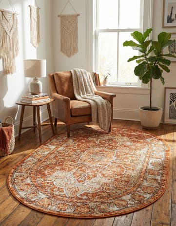 Rust Red Isabella Oval Rug