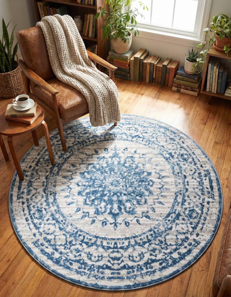 Detail image of 4' x 4' Chesterfield Round Rug