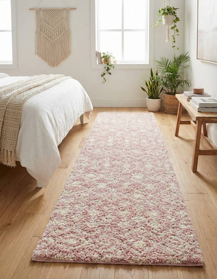 Detail image of 2' 7 x 10' Moroccan Trellis Shag Runner Rug