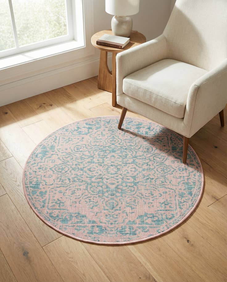 Detail image of 3' x 3' Easy-Clean Jill Zarin Dubai Indoor / Outdoor Round Rug