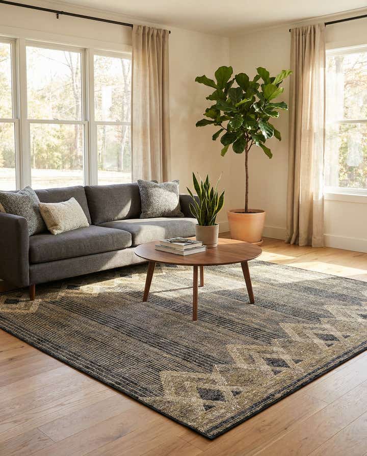 10' x 10' Easy-Clean Modern Indoor / Outdoor Square Rug