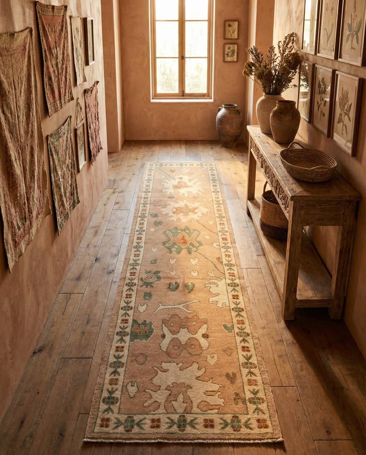 Detail image of 2' 8 x 10' 1 Hand Knotted Oushak Wool Runner Rug