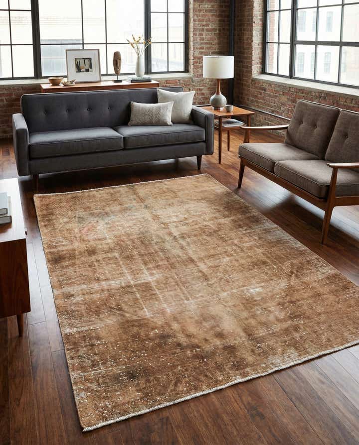 4' 10 x 6' 10 Hand Knotted Ultra Vintage Persian Wool Rug