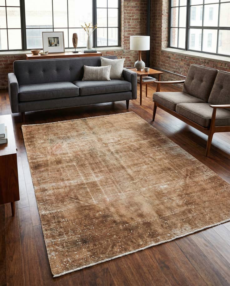 Detail image of 4' 10 x 6' 10 Hand Knotted Ultra Vintage Persian Wool Rug