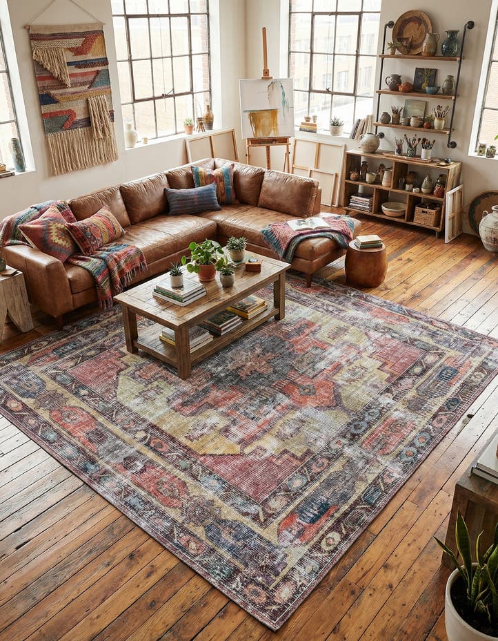 10' 6 x 10' 6 Washable Maahru Square Rug