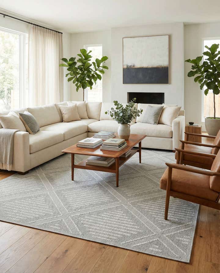 10' x 14' 1 Easy-Clean Lattice Indoor / Outdoor Rug