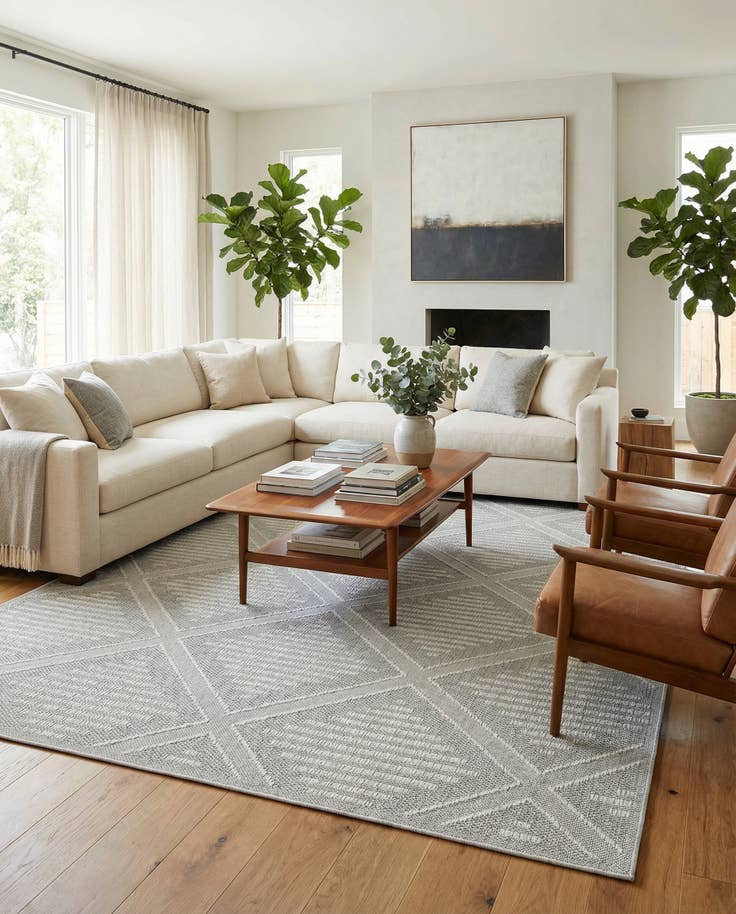 Detail image of 10' x 14' 1 Easy-Clean Lattice Indoor / Outdoor Rug
