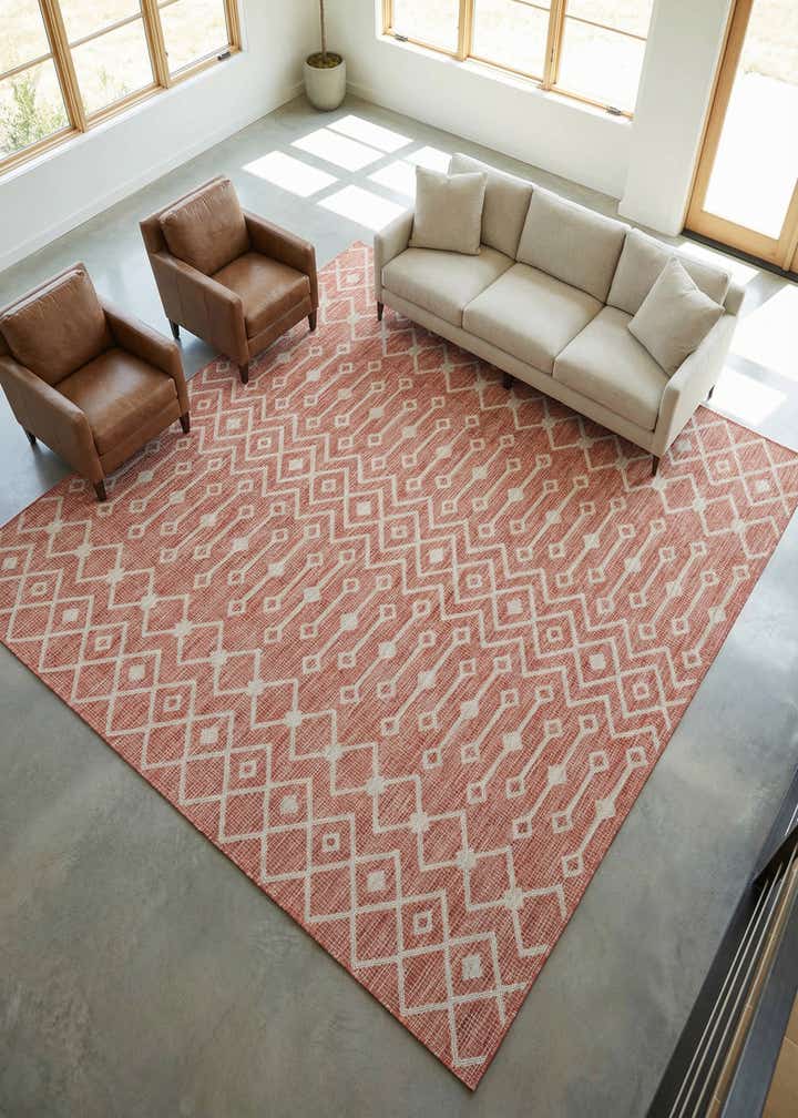 13' x 13' Easy-Clean Trellis Indoor / Outdoor Square Rug