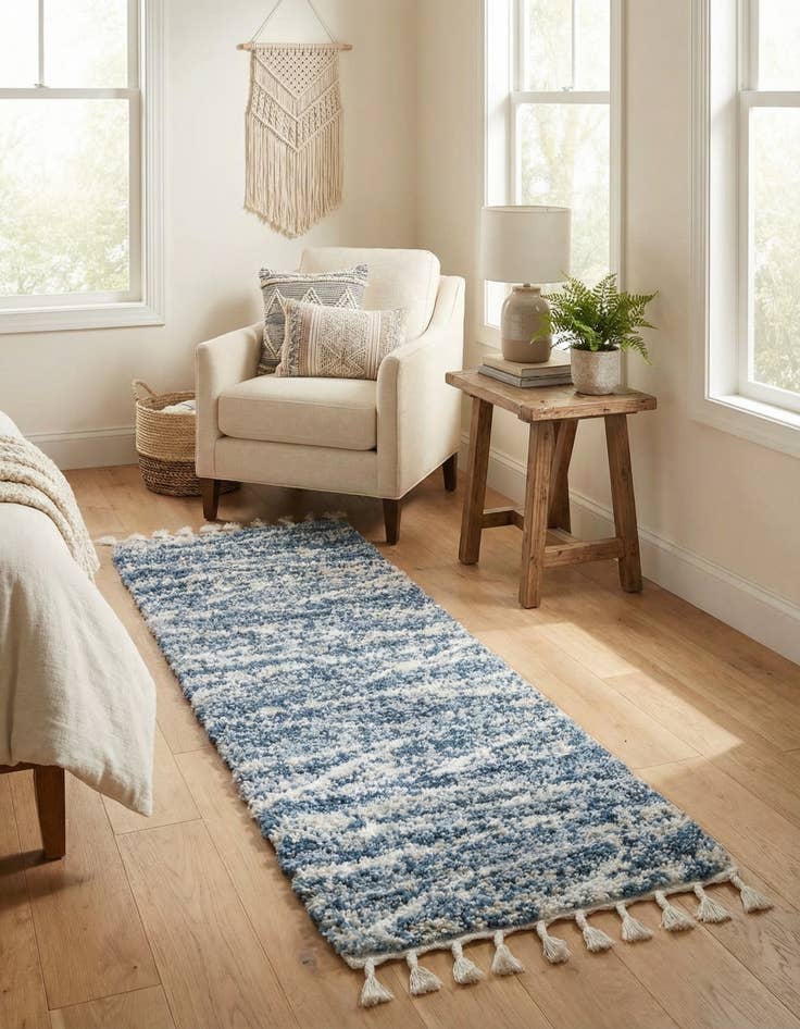 Detail image of 2' x 6' Serenity Shag Runner Rug