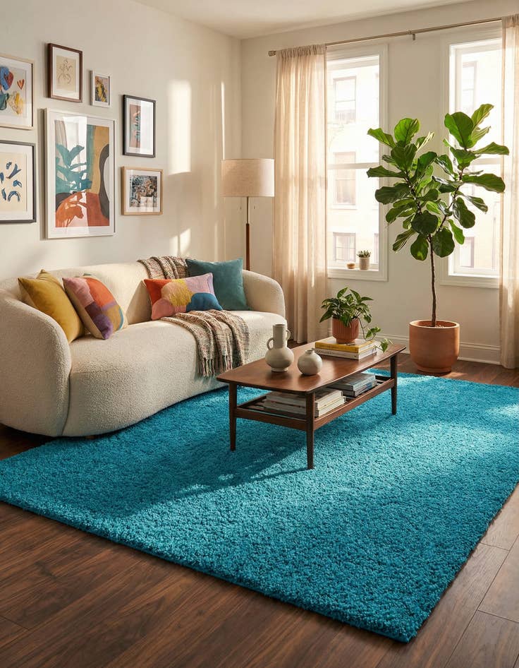 Detail image of  7' x 10' Solid Shag Rug