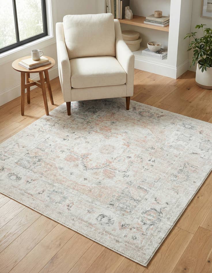 Detail image of 5' 3 x 5' 3 Madeline Vintage Square Rug