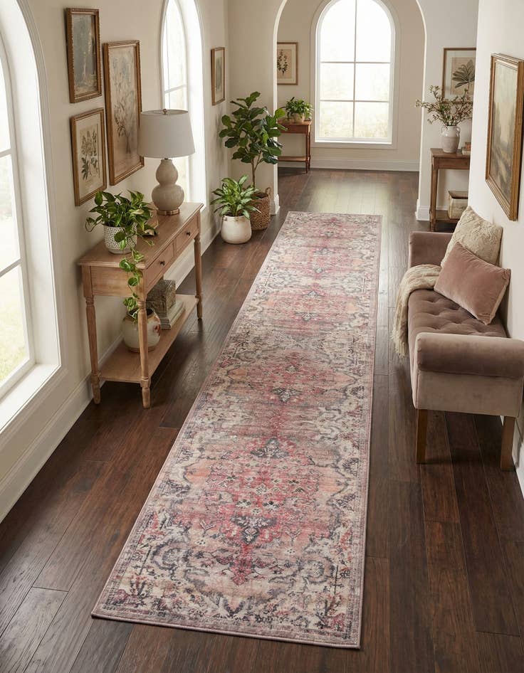 Detail image of 2' 7 x 19' 8 Washable Nostalgia Runner Rug