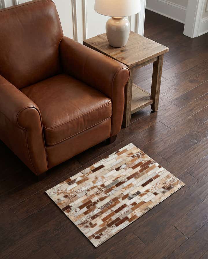 2' x 3' Cowhide Leather Rug