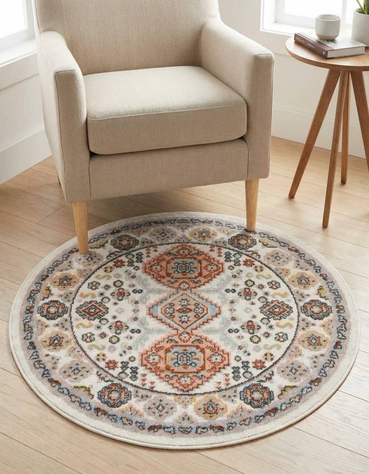 Detail image of 3' 3 x 3' 3 Kamala Washable Round Rug