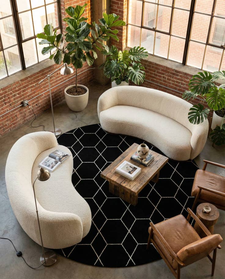 Detail image of 12' x 12' Lattice Frieze Round Rug