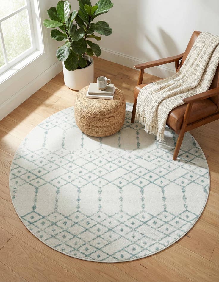 Detail image of 5' 3 x 5' 3 Paxon Trellis Round Rug