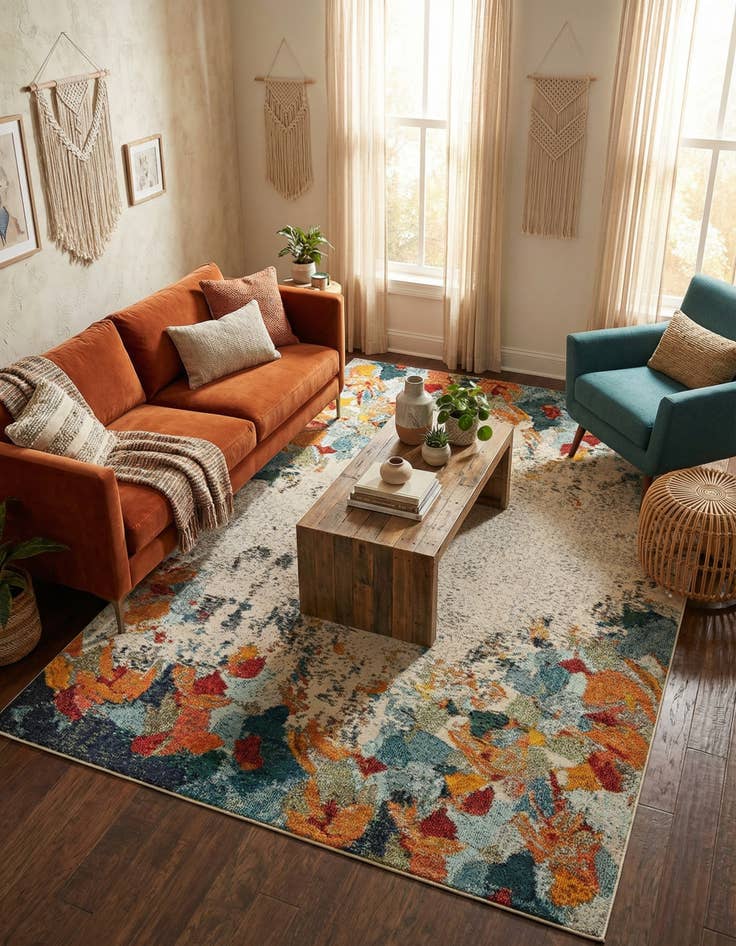 Detail image of 6' x 9' Washable Theia Rug