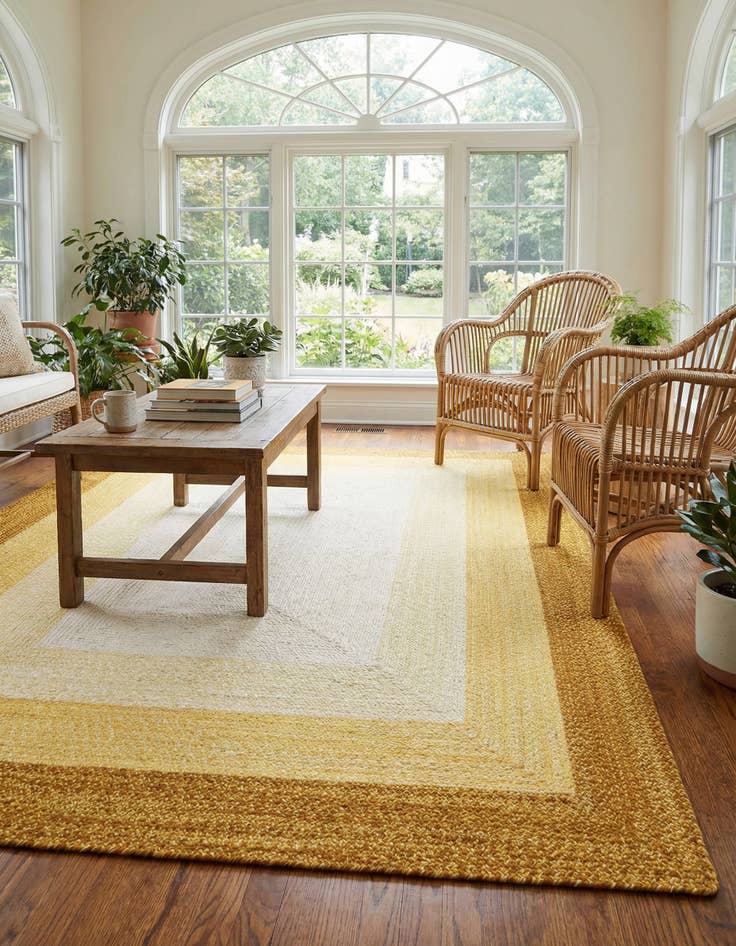 Detail image of 7' 10 x 10' Handmade Hand Braided Wool Rug