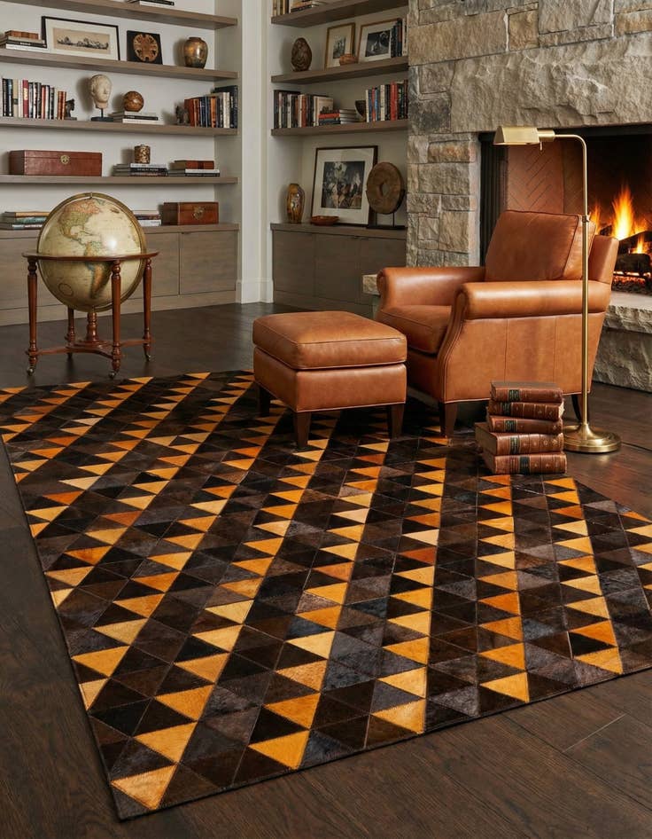 Detail image of 5' x 8' Cowhide Stocks Rug