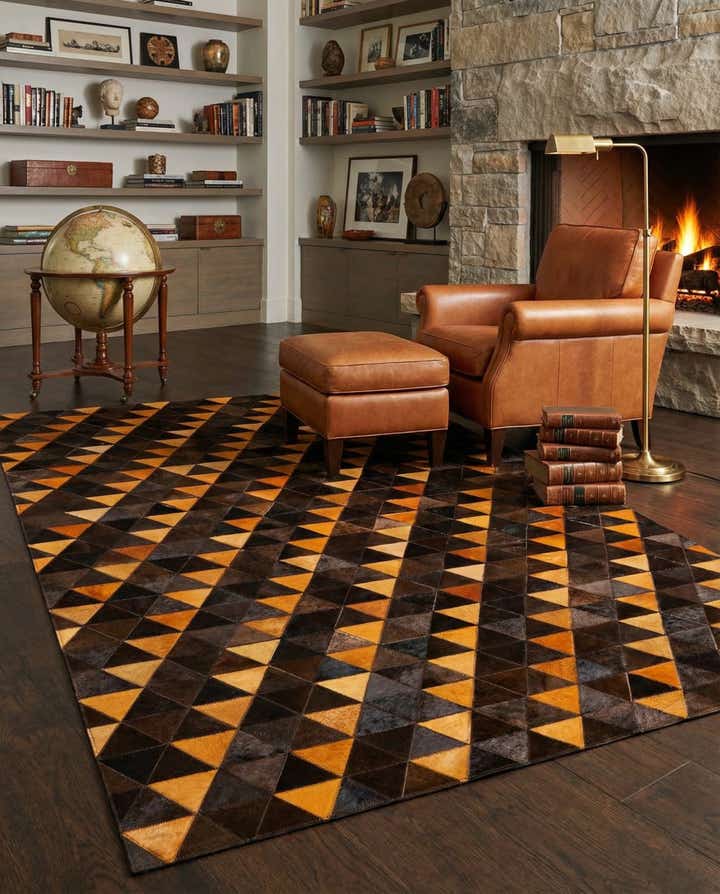 5' x 8' Cowhide Stocks Rug