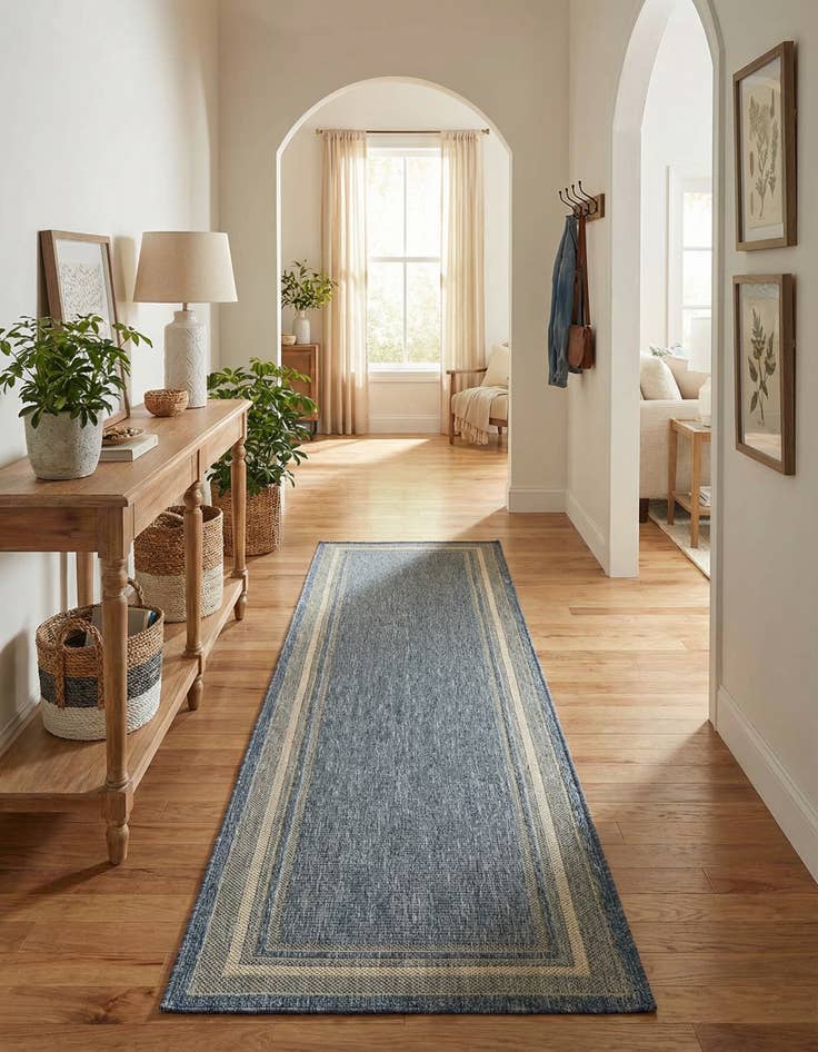 Detail image of 2' 7 x 12' Easy-Clean Border Indoor / Outdoor Runner Rug