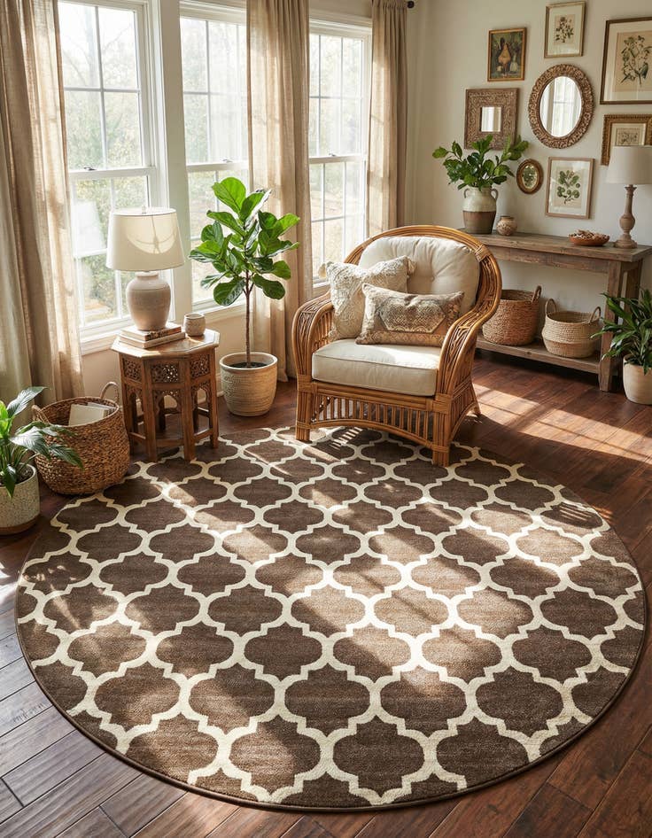 Detail image of 10' x 10' Lattice Round Rug