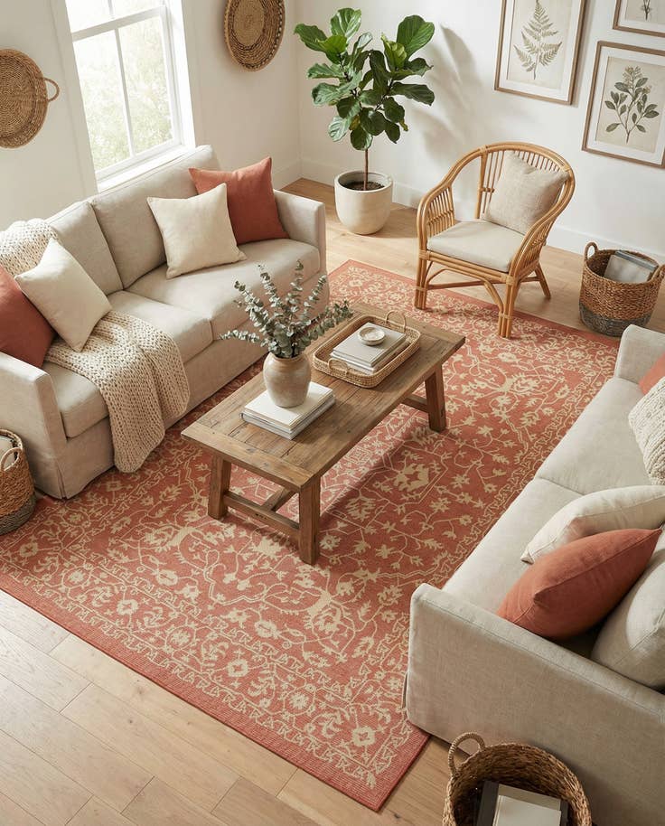 Detail image of 7' x 10' Easy-Clean Botanical Indoor / Outdoor Rug