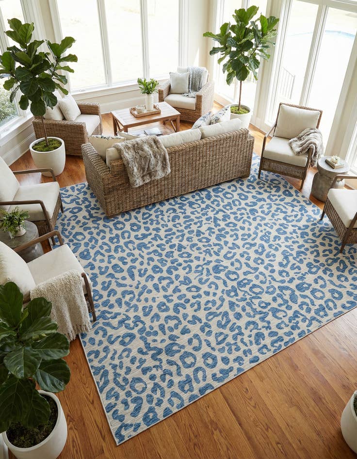Detail image of 12' x 12'  Washable Safari Indoor / Outdoor Square Rug