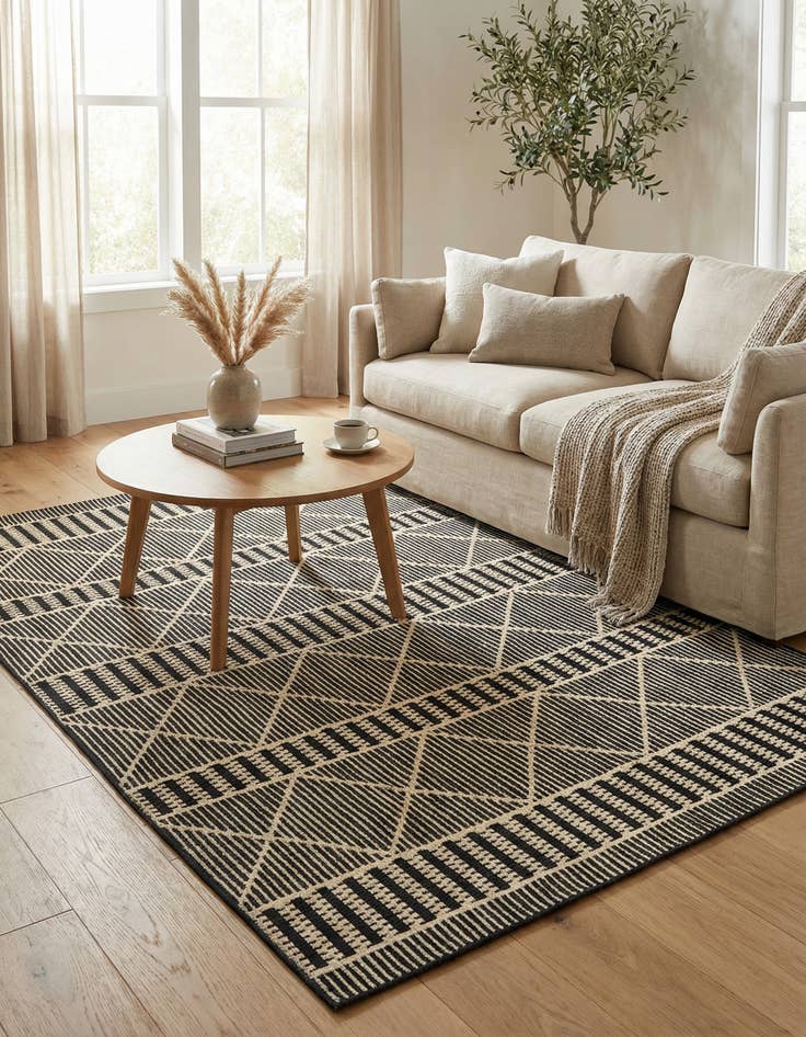 Detail image of 5' 3 x 8' Washable Lattice Indoor / Outdoor Rug