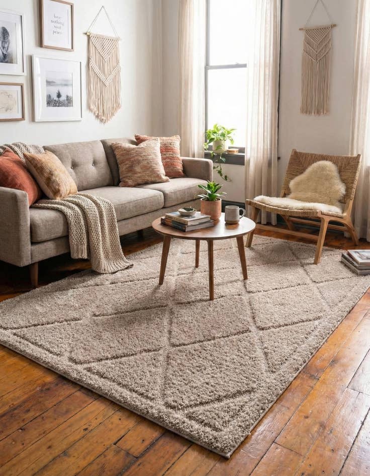 Detail image of 4' x 6' Trellis Shag Rug