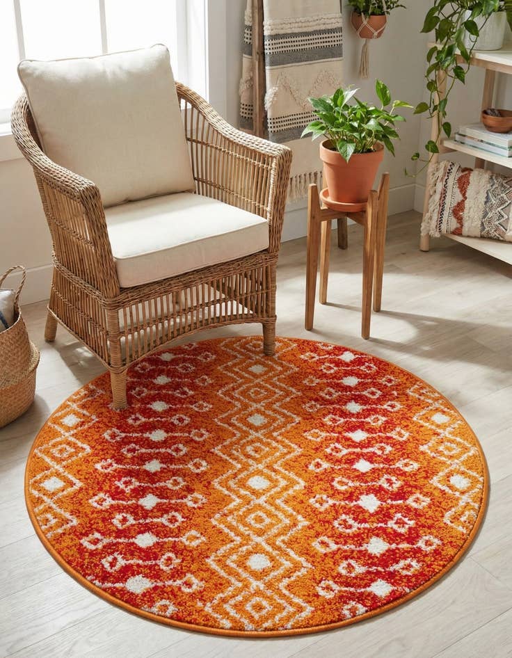 Detail image of 3' 3 x 3' 3 Moroccan Trellis Round Rug
