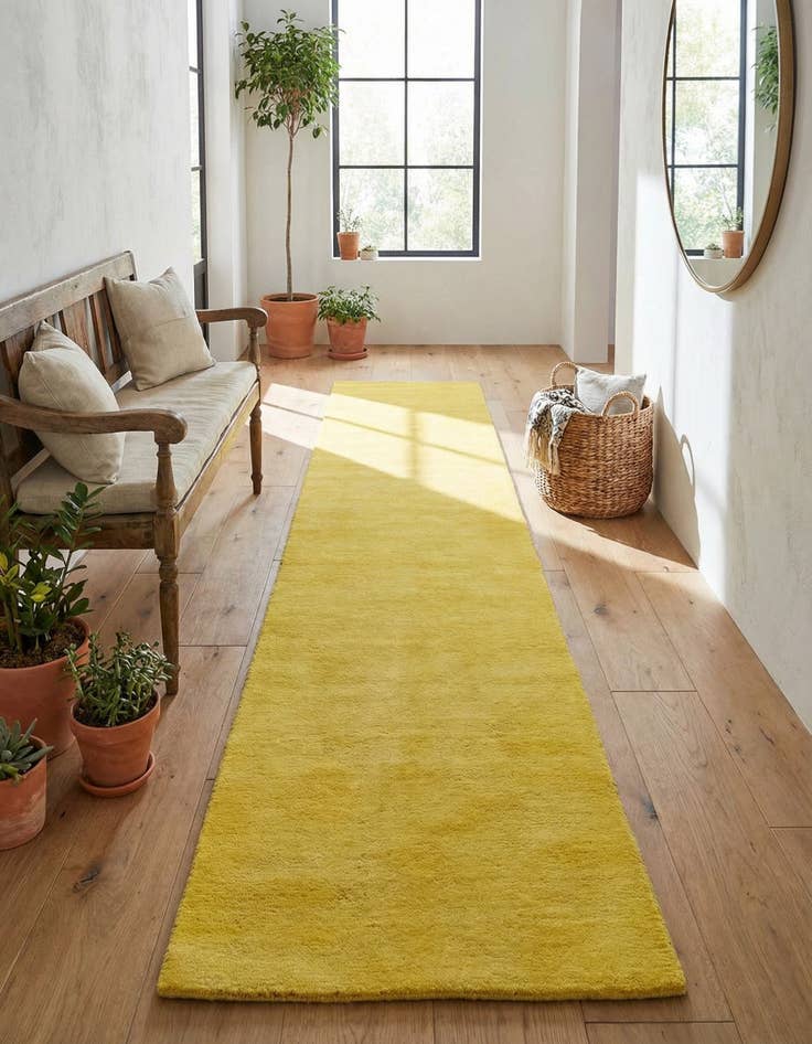 Detail image of 2' 7 x 16' 5  Hand Knotted Solid Gabbeh Wool Runner Rug